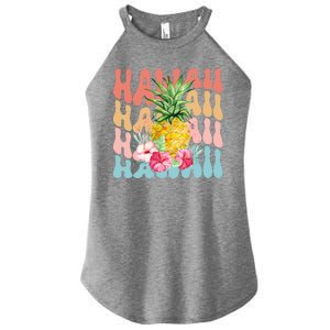 Hawaii Pineapple Summer Groovy Retro Women's Perfect Tri Rocker Tank