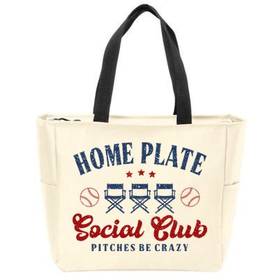 Home Plate Social Club Softball Zip Tote Bag