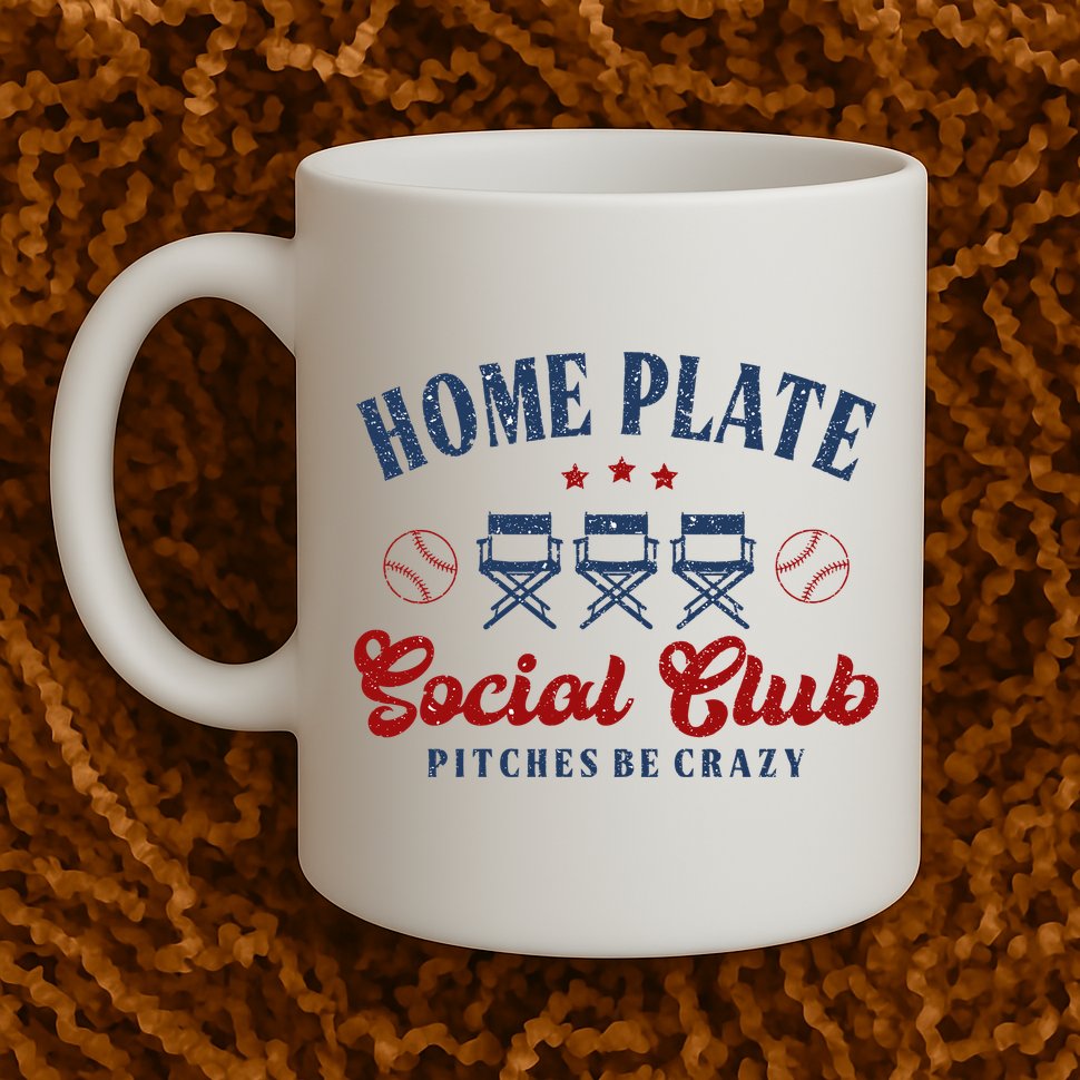 Home Plate Social Club Softball Mug