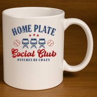 Home Plate Social Club Softball 11oz C Handle Ceramic Mug