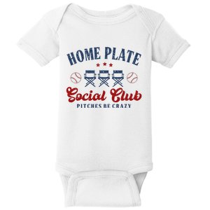 Home Plate Social Club Softball Baby Bodysuit