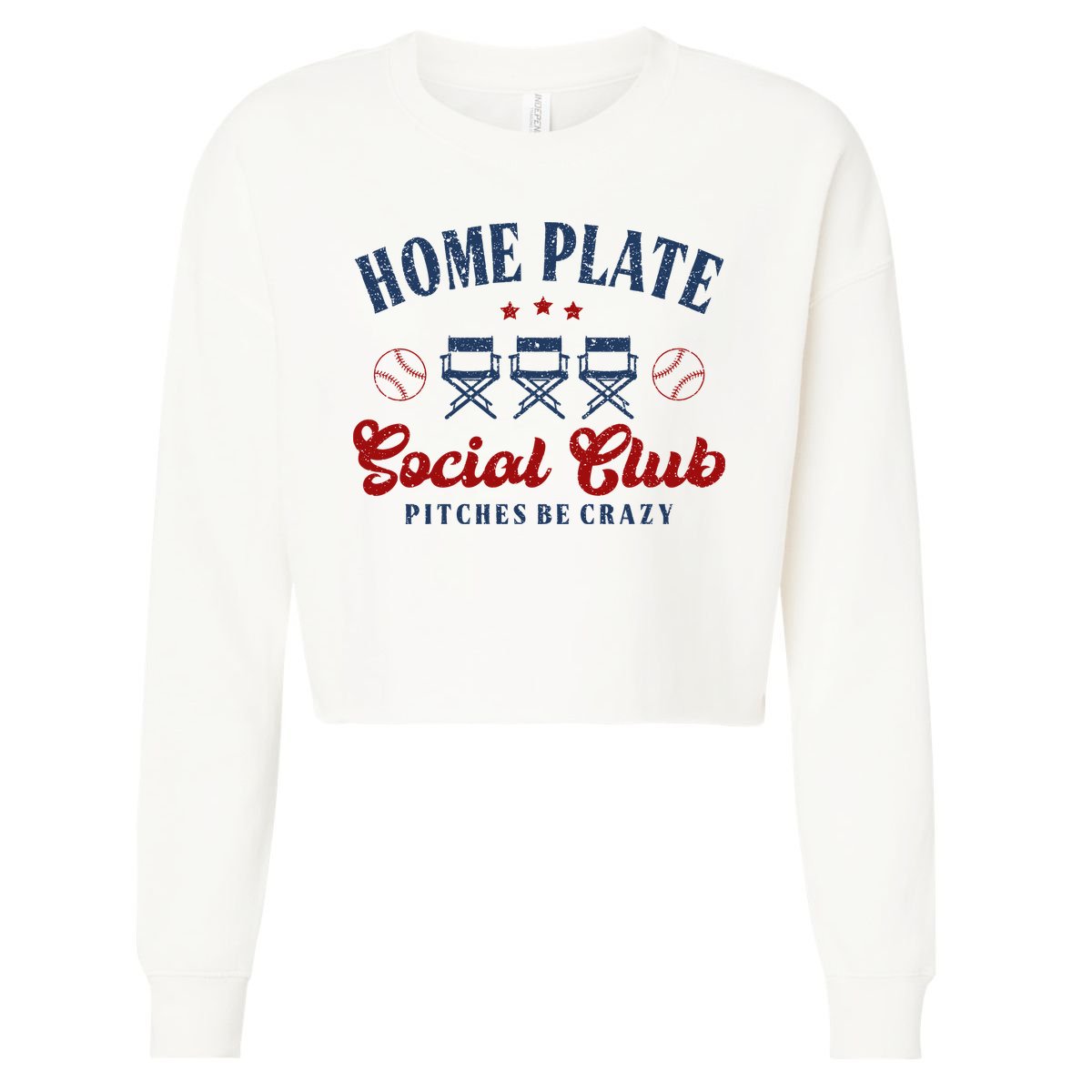 Home Plate Social Club Softball Cropped Pullover Crew