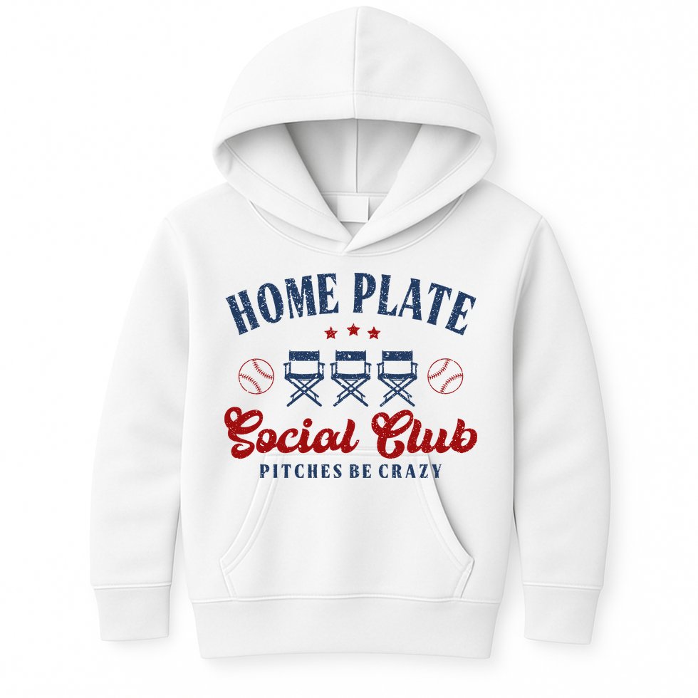 Home Plate Social Club Softball Kids Hoodie