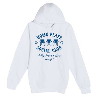 Home Plate Social Club Hey Batter Batter Swing Baseball Premium Pullover Hoodie