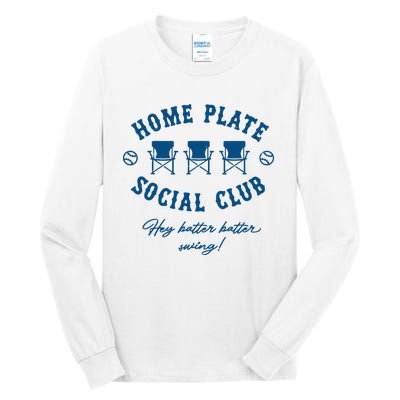 Home Plate Social Club Hey Batter Batter Swing Baseball Tall Long Sleeve T-Shirt