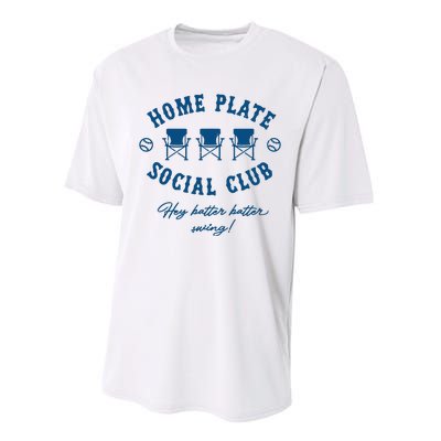 Home Plate Social Club Hey Batter Batter Swing Baseball Performance Sprint T-Shirt