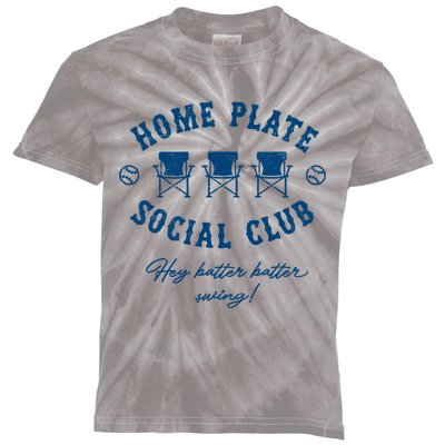 Home Plate Social Club Hey Batter Batter Swing Baseball Kids Tie-Dye T-Shirt