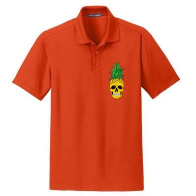 Hawaiian Pineapple Skull Summer Halloween Costume Goth Dry Zone Grid Polo