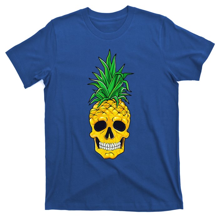 Hawaiian Pineapple Skull Summer Halloween Costume Goth T-Shirt