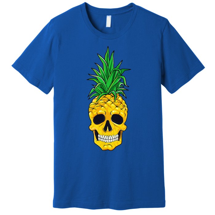 Hawaiian Pineapple Skull Summer Halloween Costume Goth Premium T-Shirt