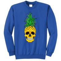 Hawaiian Pineapple Skull Summer Halloween Costume Goth Tall Sweatshirt