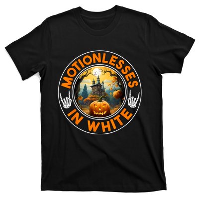 Halloween Pumpkin Scary Funny Motionlesses In White T-Shirt