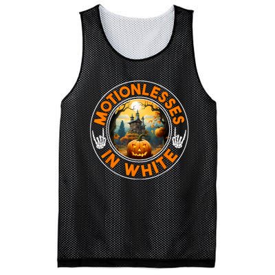 Halloween Pumpkin Scary Funny Motionlesses In White Mesh Reversible Basketball Jersey Tank