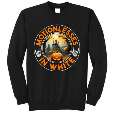 Halloween Pumpkin Scary Funny Motionlesses In White Tall Sweatshirt