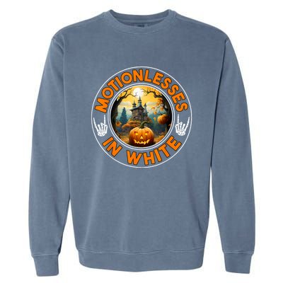 Halloween Pumpkin Scary Funny Motionlesses In White Garment-Dyed Sweatshirt