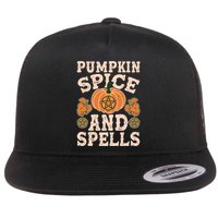 Halloween Pumpkin Spice And Spells Flat Bill Trucker Hat