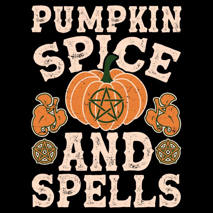 Halloween Pumpkin Spice And Spells Flat Bill Trucker Hat