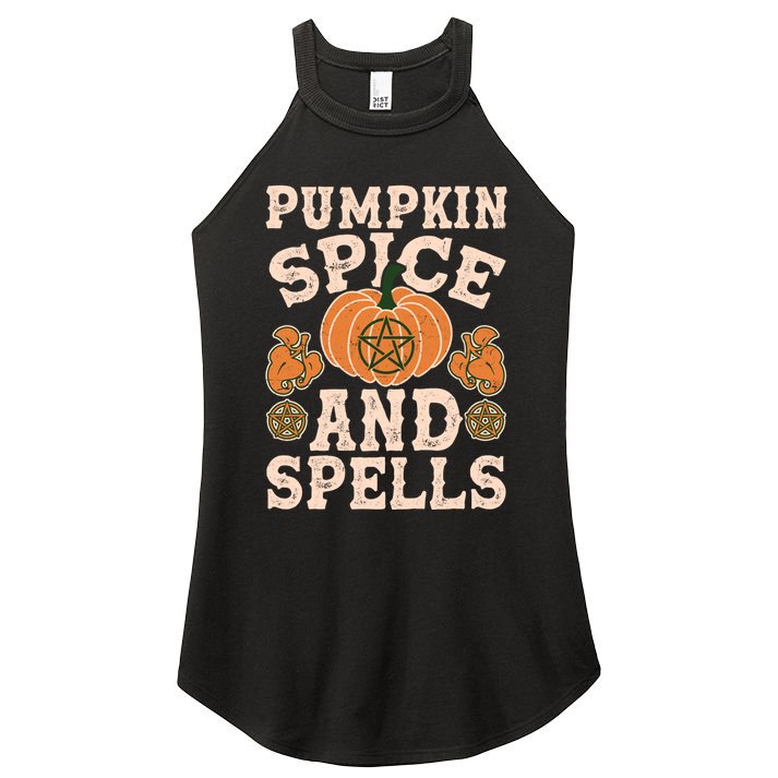 Halloween Pumpkin Spice And Spells Women's Perfect Tri Rocker Tank