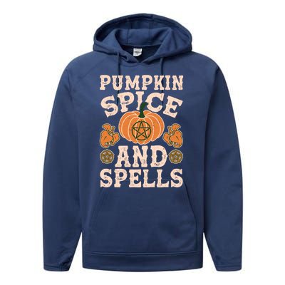 Halloween Pumpkin Spice And Spells Performance Fleece Hoodie