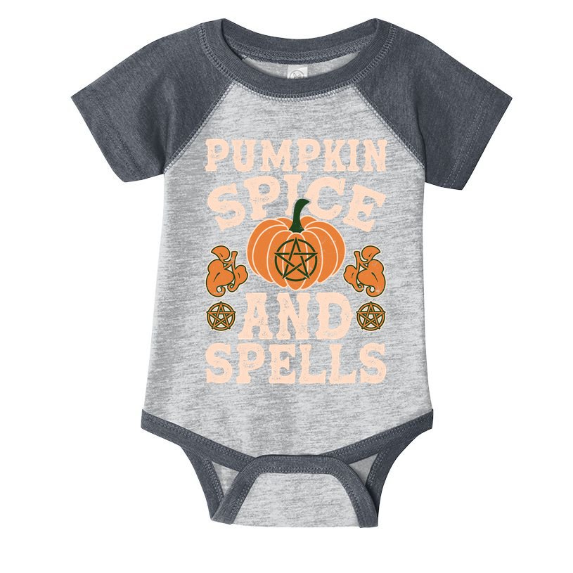 Halloween Pumpkin Spice And Spells Infant Baby Jersey Bodysuit