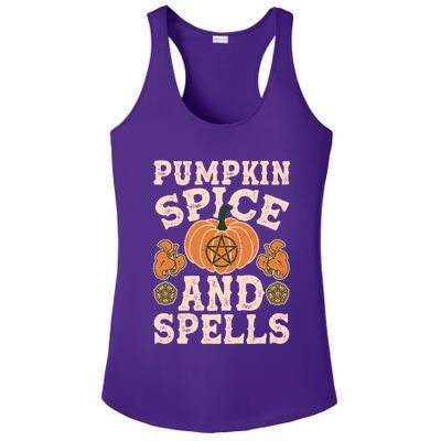 Halloween Pumpkin Spice And Spells Ladies PosiCharge Competitor Racerback Tank