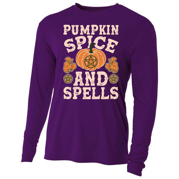 Halloween Pumpkin Spice And Spells Cooling Performance Long Sleeve Crew