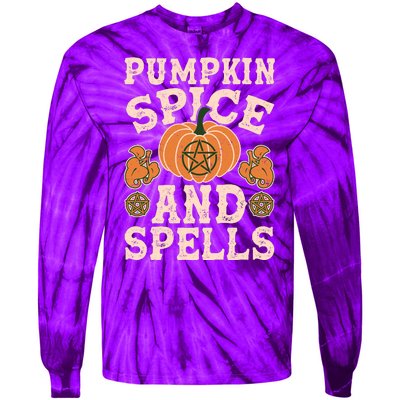 Halloween Pumpkin Spice And Spells Tie-Dye Long Sleeve Shirt