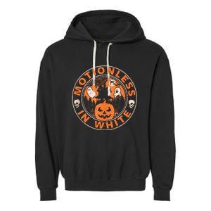 Halloween Pumpkin Scary Funny Motionlesses In White Garment-Dyed Fleece Hoodie