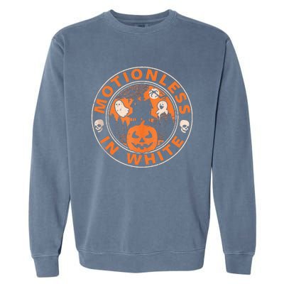 Halloween Pumpkin Scary Funny Motionlesses In White Garment-Dyed Sweatshirt