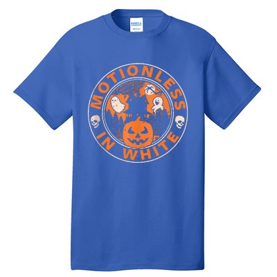 Halloween Pumpkin Scary Funny Motionlesses In White Tall T-Shirt