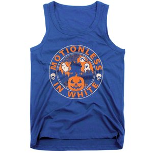 Halloween Pumpkin Scary Funny Motionlesses In White Tank Top