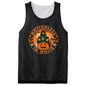 Halloween Pumpkin Scary Funny Motionlesses In White. Mesh Reversible Basketball Jersey Tank