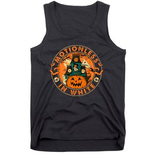 Halloween Pumpkin Scary Funny Motionlesses In White. Tank Top