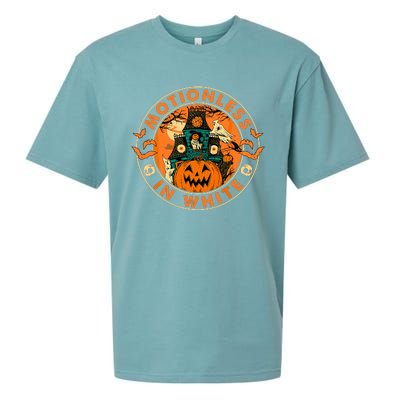 Halloween Pumpkin Scary Funny Motionlesses In White. Sueded Cloud Jersey T-Shirt