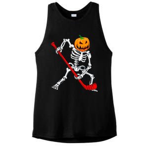 Hockey Player Skeleton Halloween Pumkin Costume For Boy Ladies PosiCharge Tri-Blend Wicking Tank