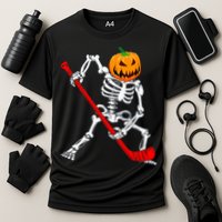 Hockey Player Skeleton Halloween Pumkin Costume For Boy Cooling Performance Crew T-Shirt