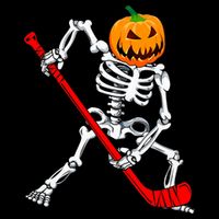 Hockey Player Skeleton Halloween Pumkin Costume For Boy Cooling Performance Crew T-Shirt