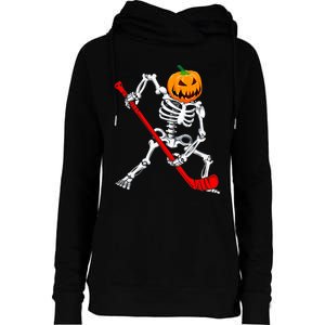 Hockey Player Skeleton Halloween Pumkin Costume For Boy Womens Funnel Neck Pullover Hood