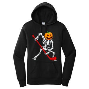 Hockey Player Skeleton Halloween Pumkin Costume For Boy Women's Pullover Hoodie