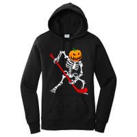 Hockey Player Skeleton Halloween Pumkin Costume For Boy Women's Pullover Hoodie