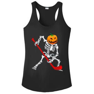 Hockey Player Skeleton Halloween Pumkin Costume For Boy Ladies PosiCharge Competitor Racerback Tank