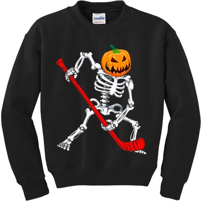 Hockey Player Skeleton Halloween Pumkin Costume For Boy Kids Sweatshirt
