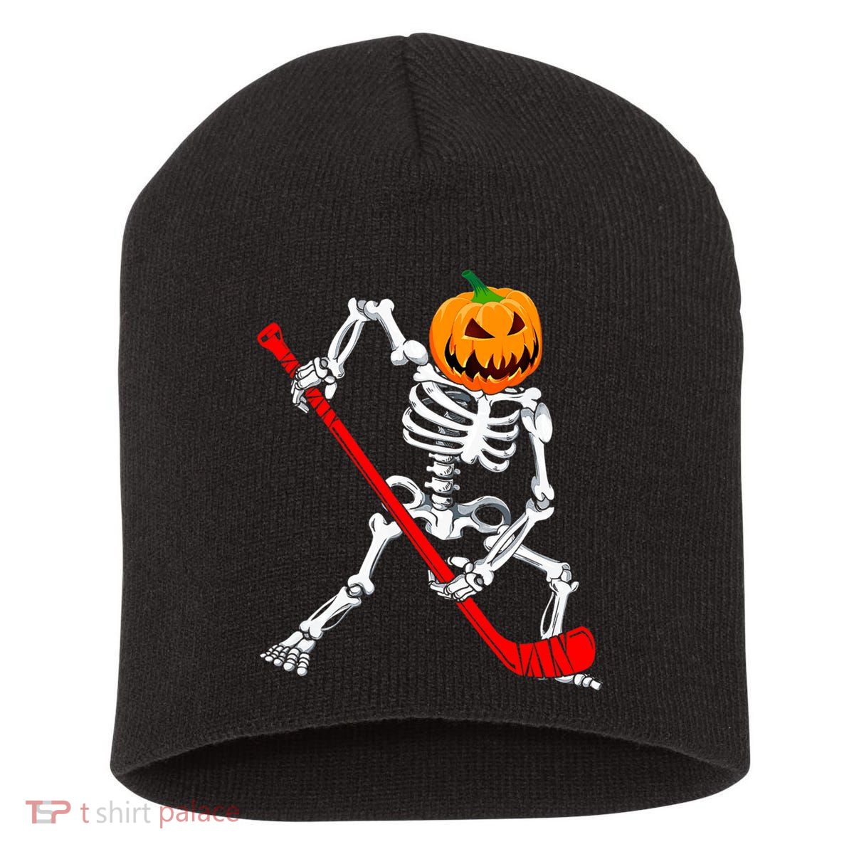 Hockey Player Skeleton Halloween Pumkin Costume For Boy Short Acrylic Beanie