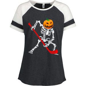 Hockey Player Skeleton Halloween Pumkin Costume For Boy Enza Ladies Jersey Colorblock Tee