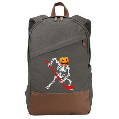 Hockey Player Skeleton Halloween Pumkin Costume For Boy Cotton Canvas Backpack