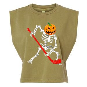 Hockey Player Skeleton Halloween Pumkin Costume For Boy Garment-Dyed Women's Muscle Tee