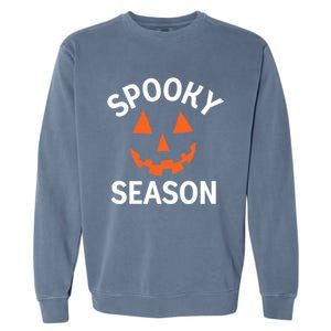 Halloween Pumpkin SpookySeason Design Funny Gift Garment-Dyed Sweatshirt