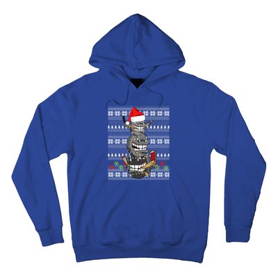 Hockey Puck Snow Family Group Ugly Christmas Hockey Gift Hoodie