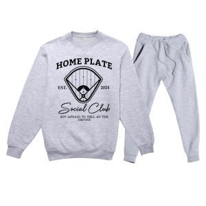 Home Plate Social Club Baseball Mom Premium Crewneck Sweatsuit Set