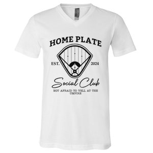 Home Plate Social Club Baseball Mom V-Neck T-Shirt